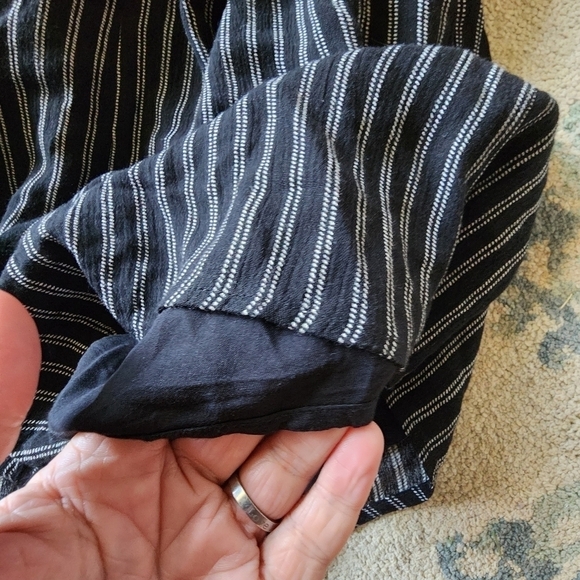 Honey Punch Tie Front Romper Black White Stripe Womens Medium M Adjustable Strap - Picture 11 of 14
